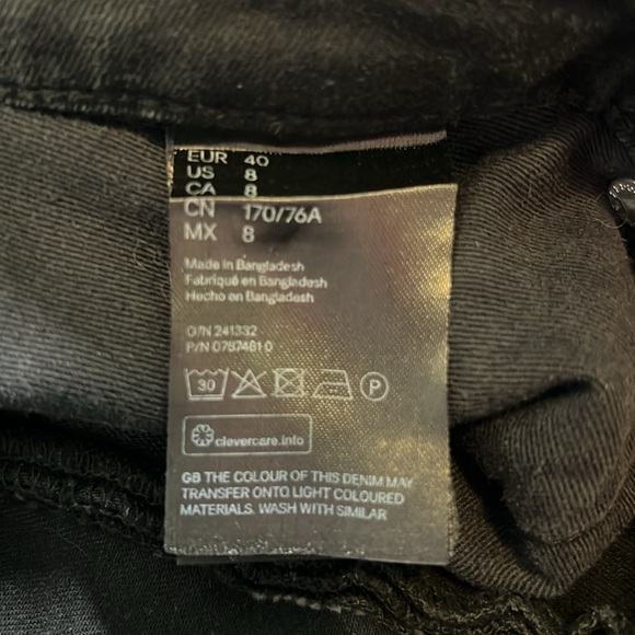 H&M LOGG Black Gray High Waisted Skinny Jeans Size 8 - Picture 9 of 14
